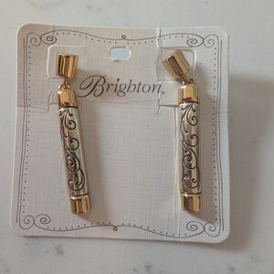 Brighton Two-Tone Gold and Silver Scroll Earrings